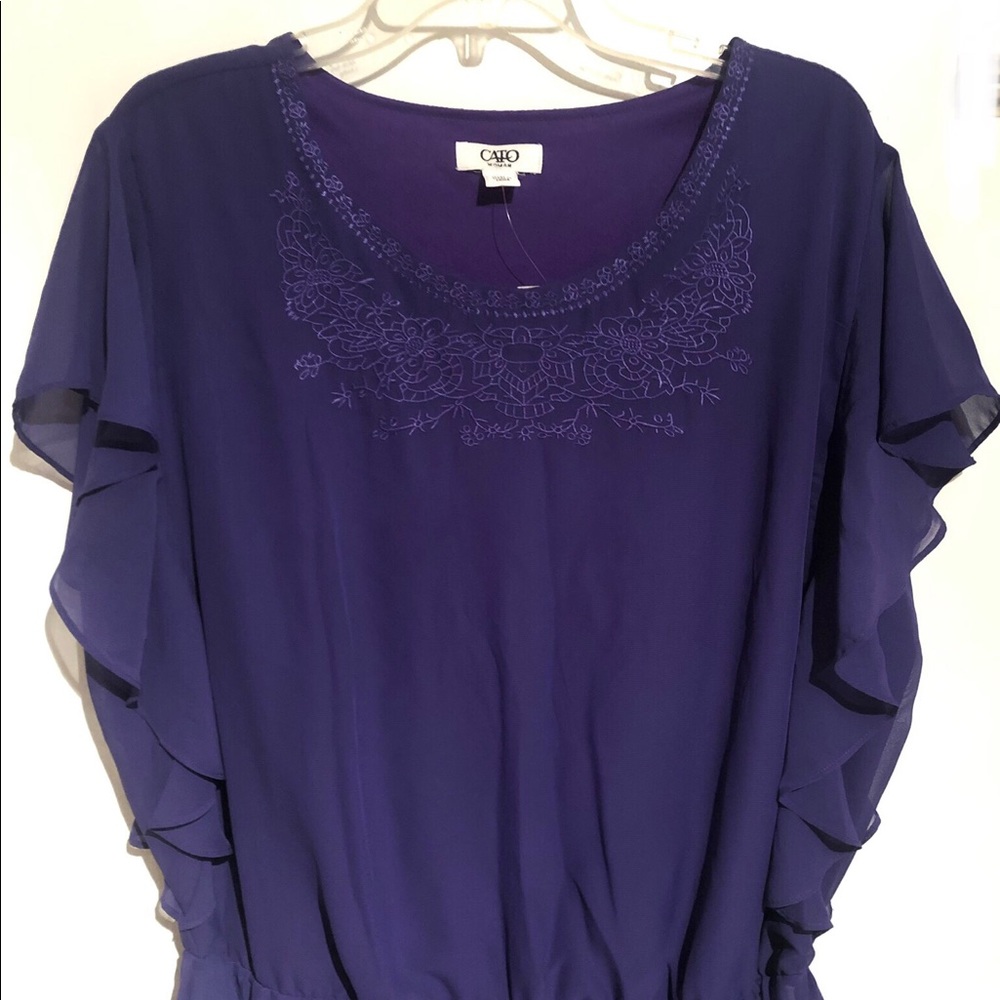 ✨💐NWT Cato Purple Ruffled Blouse Size 18-20W